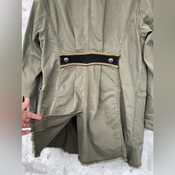 Free People Olive Green Military Hussar Jacket L | Regencycore Napoleonic Band - Picture 12 of 14